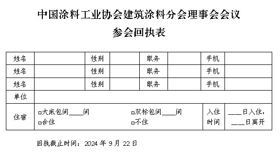 參會(huì)回執(zhí)表