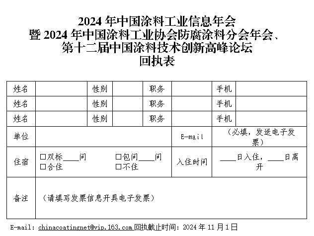 参会回执表